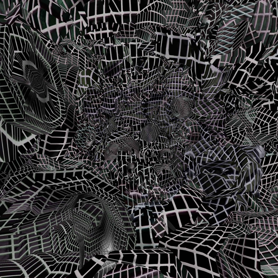 Klaus Haas, QuantenRausch, Holo-Polygon-Nigrum-Spatium, 2018, VR Higher Screenshot, Leuchtrahmen LED Alu digitalem Displaydias, 110 x 110 cm © und Foto: the artist