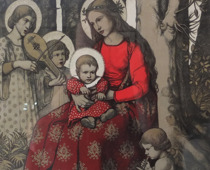 Rudolf Schiestl: Rote Madonna mit Kind