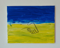 Paint for Peace Bild, Julian, Leinwand, 6. Klasse Helene Lange Gymnasium Fürth, 2022