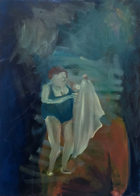  Angela beim Bade, 2015, Öl auf Leinwand, 70 x 50 cm, Martin Fürbringer, Foto: N. de Ligt, © VG Bild-Kunst Bonn 2018